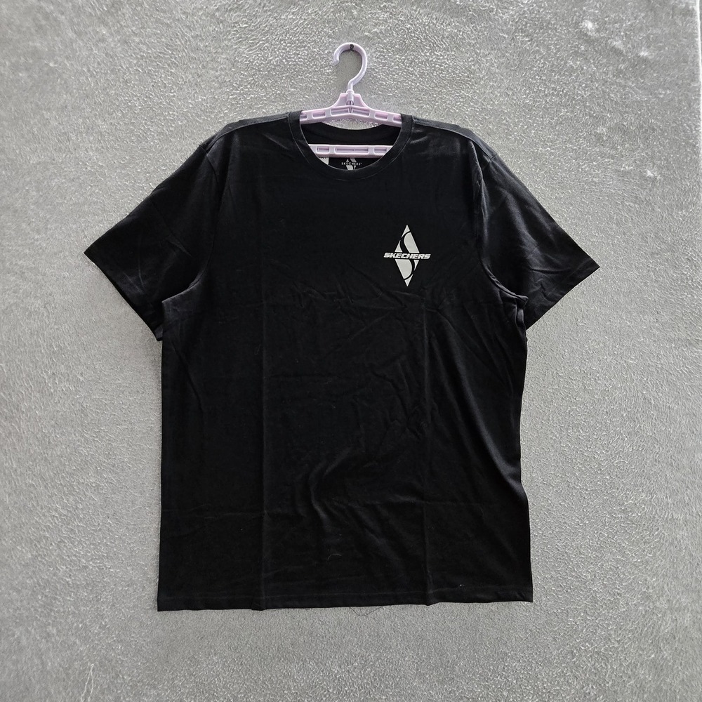 Skechers Men Shirt L Black Logo Short Sleeve NWT
